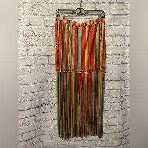 Fringe Mini Skirt with Studs